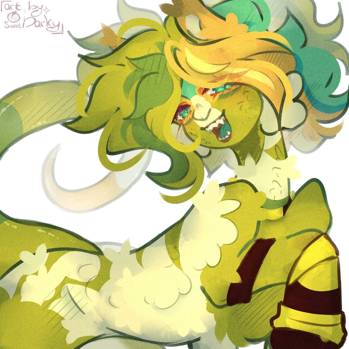 _goldenfirefly's tweet photo. – a snake/lizard pony obtained in hide-and-seek, yeah💚

#digitalart #mlp #pony https://t.co/aC9wc4WvGm