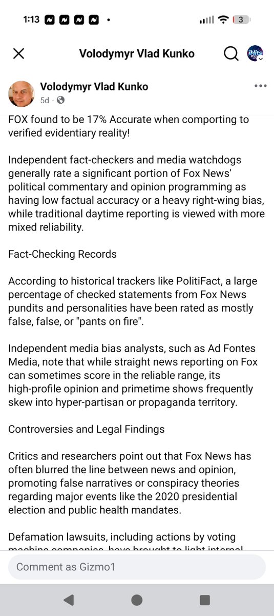 RichOnRadio's tweet photo. @sunflowercozy @Trump47News @BillMelugin_ Here is how inaccurate Fox News is compared to CNN and others. https://t.co/UFPQPdP0at