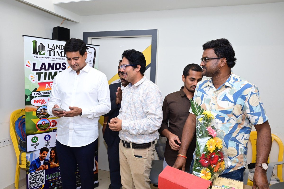 Landstime_'s tweet photo. A PROUD MOMENT FOR LANDS TIME 🏡🚀

Lands Time App – Officially Launched

We are delighted to announce the launch of Lands Time, a next-generation real estate platform 

Hon���ble Minister Sri Kondapalli Srinivas Garu, marking a proud and memorable milestone in our journey. https://t.co/SekmTFWa4j