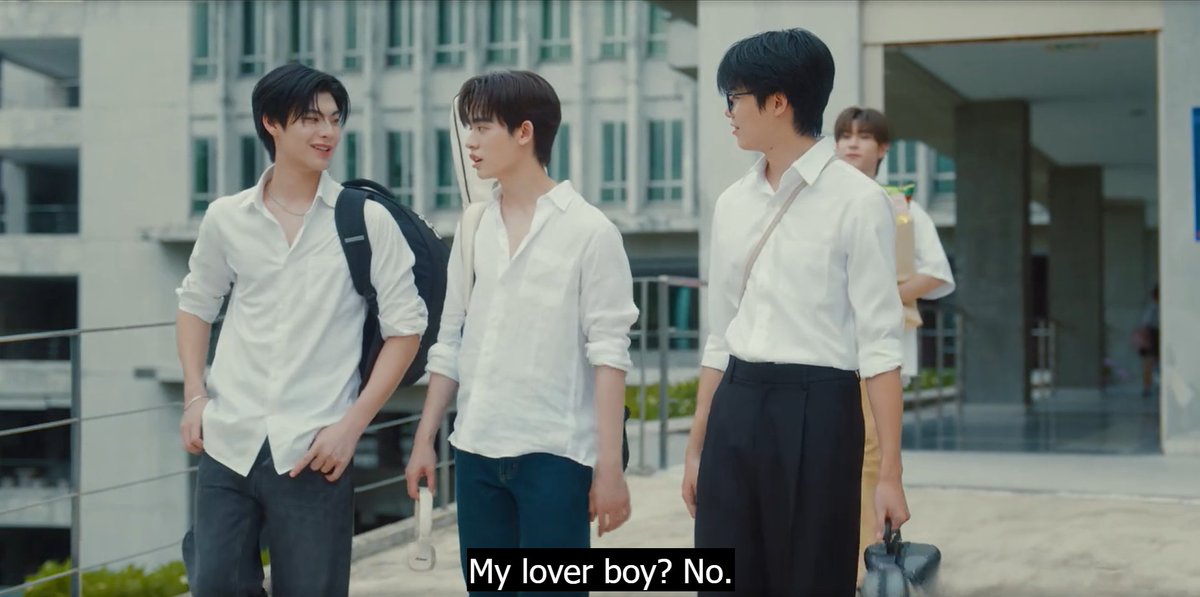 shiekreto's tweet photo. the way you can clearly see the tone shifts as qin gradually accepts duang's presence in his life T-T

he firmly rejected the idea in ep 2 but when he was asked again after 2 eps, he answered indirectly, subtly acknowledging that duang is indeed his loverboy https://t.co/fi0LONpuBt