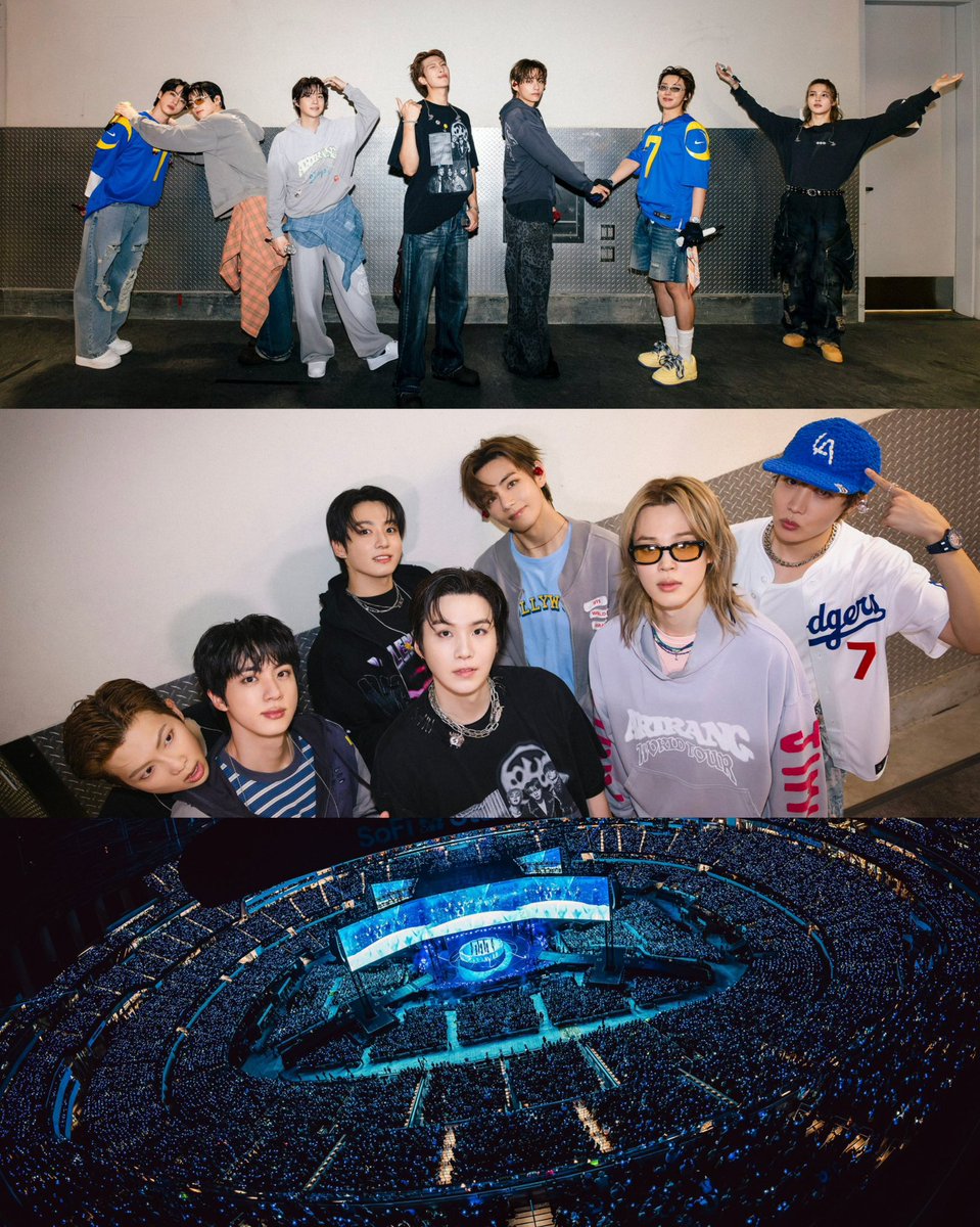 btschartsxdaily's tweet photo. [NEWS] #BTS successfully concluded their FOUR SOLD-OUT concerts at Sofi Stadium in Los Angeles, US! 🇺🇸

#BTS_WORLDTOUR_ARIRANG
#BTS_WORLDTOUR_ARIRANG_LOSANGELES https://t.co/918JfiZ9Xg