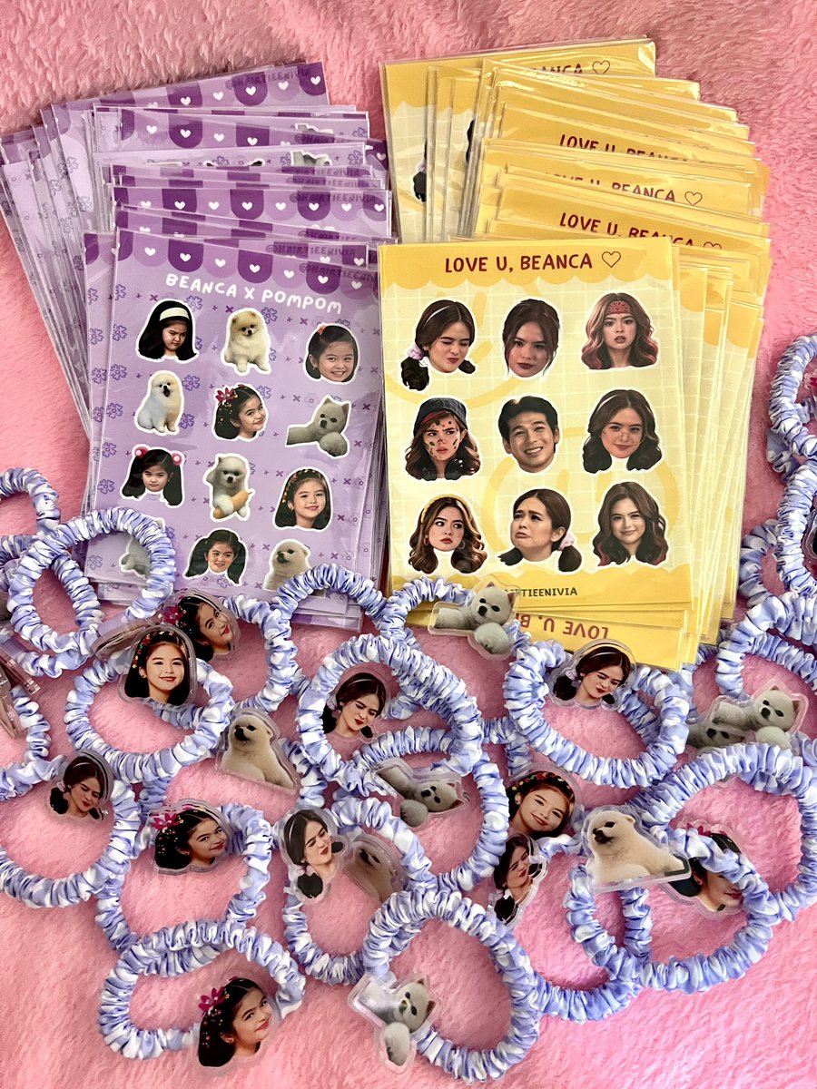 hairtieenivia's tweet photo. BEA-YOND THE YEARS FREEBIES by hairtiee ♡

🪻beanca x pompom sticker sheet 
🪻love u, beanca sticker sheet
🪻hairtie with bea or pompom design

see you all sa fanzone and teatrino 💜

excited for youuu hihi @beabinene 🥹 https://t.co/7tPylyTogV