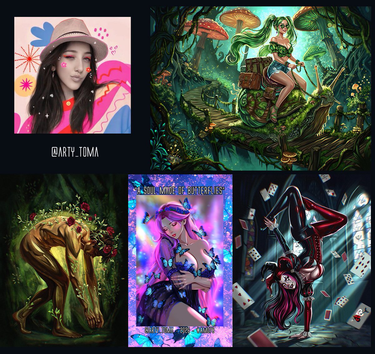 JarkkoPatana's tweet photo. #GlitchGangInterview with @arty_toma

There’s something wild and unapologetic about Toma’s art ☝️🤓 

The women she creates are sensual, powerful, sometimes dangerous, and always surrounded by a world of color, fantasy, and a little bit of darkness. She moves easily between dreamy, almost fairytale-like scenes and something much bolder and more provocative, never being afraid to embrace both sides. There’s a beautiful sense of freedom in her work — like these women don’t ask for permission to be exactly who they are ☝️ 

And yes, you might also spot a few colorful surprises on her page — those are her son’s artworks. Looks like creativity runs in the family! 😁 

Q: Where and when did you begin your artistic journey?
A: My journey didn't begin in a studio or art school. It began in 2020, when I first encountered digital art on my phone.

Q: If I were a famous artist, who would I be?
A: Probably a mix of Frida Kahlo and Hayao Miyazaki 😄
Frida shares her love of turning personal experiences into art, and Miyazaki shares her desire to create worlds where every detail hides a story. I enjoy not just painting a pretty picture, but creating a doorway to another world.

Q: Would you rather live with a porcupine or a sloth?
A: Definitely a sloth 😄🦥
I think it would be a perfect fit for my creative chaos. It would remind me to sometimes slow down, enjoy the moment, and not try to do everything at once. Although, I think in a week he'd be tired of my "I'm just going to sit down and draw for 5 minutes" routine. 🤣

Q: What's your next achievement or milestone?
A: My next goal is to continue to expand beyond my usual world. I want to create larger-scale stories, participate in international projects, and show that digital art can be as emotional and profound as traditional art.

And another big dream is to one day see my work in a physical space: at an exhibition or in a gallery.

Q: What would you say to someone just starting to master Web3?
A: Don't just chase sales. Web3 is first and foremost about people, connections, and the story you create around your art. Be authentic, communicate, support other artists, and don't be afraid to experiment.

Your style and your uniqueness are something that cannot be copied. Even if no one notices you yet, keep creating. Sometimes one piece can change everything.