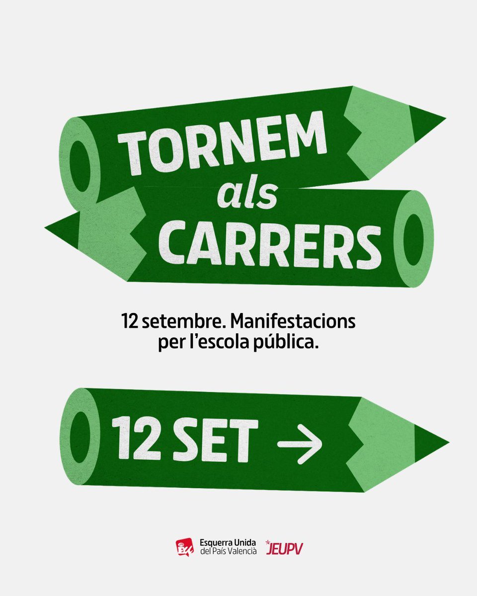 esquerraunida's tweet photo. El setembre comença amb combat: la dignitat de l'escola pública no es negocia i la lluita continua! 📢✊

Tornem als carrers en defensa del que és de totes i tots. https://t.co/1gUf1mhxA6