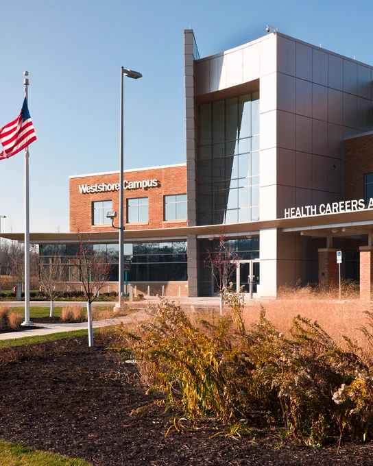 A campus photo of a flag