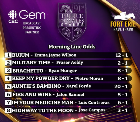 HPIbet's tweet photo. Fort Erie Prince Of Wales Day | 🚨
@Forterieracing
⏰| 12:25 p.m. ET
🔢| 10 races with 7 stake races
🏆| Race 9 - $500k Prince of Wales Stakes
Watch and wager at https://t.co/OcdLwfFHig https://t.co/b5MHodh2Pe