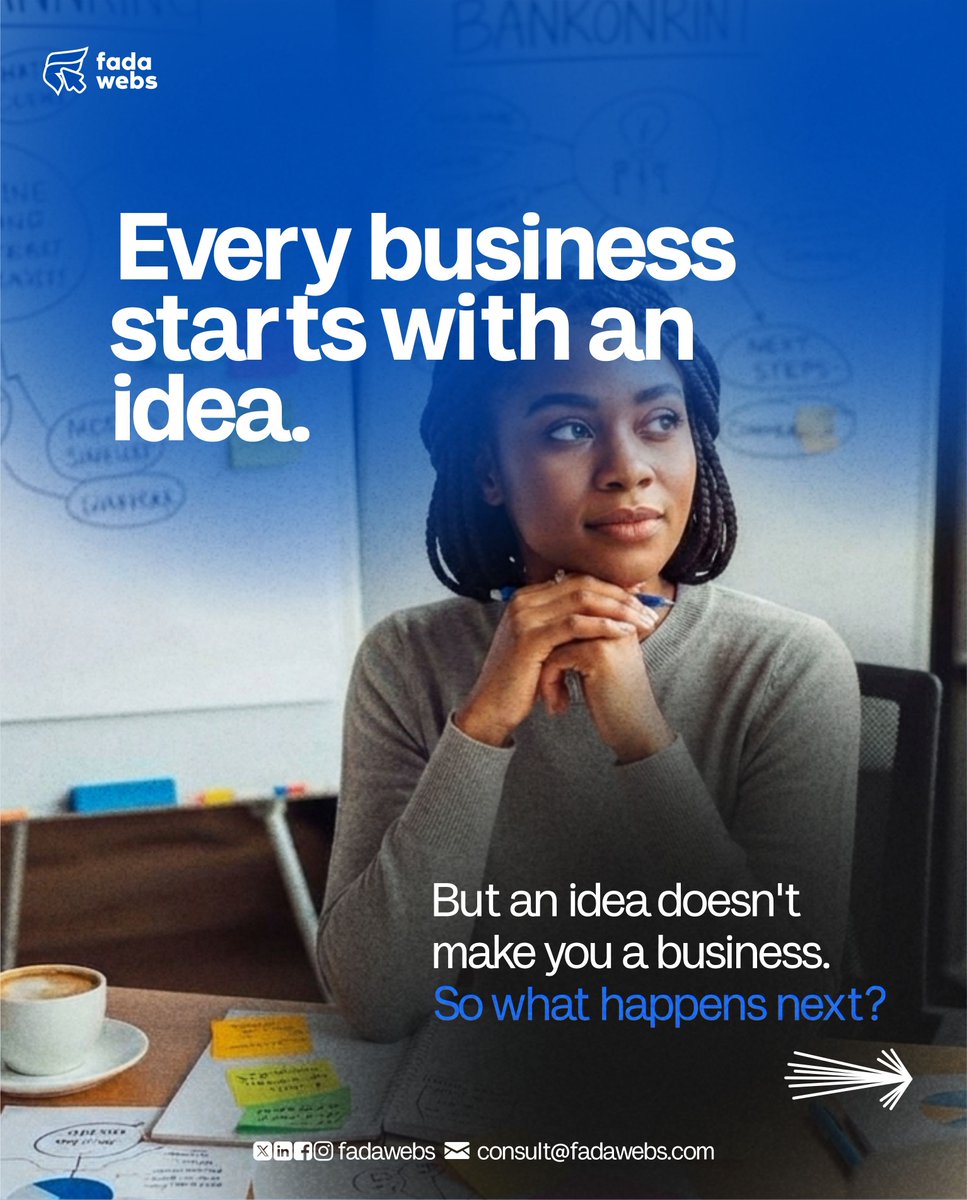fadawebs's tweet photo. Every business starts with an idea. 💡

But turning that idea into a business takes more than just having a website.

It’s about building something people can find, understand, trust, and choose.

One step at a time. 🚀

#şampiyon #Entrepreneurship #SmallBusiness #WebDesign https://t.co/os4gHOQamF