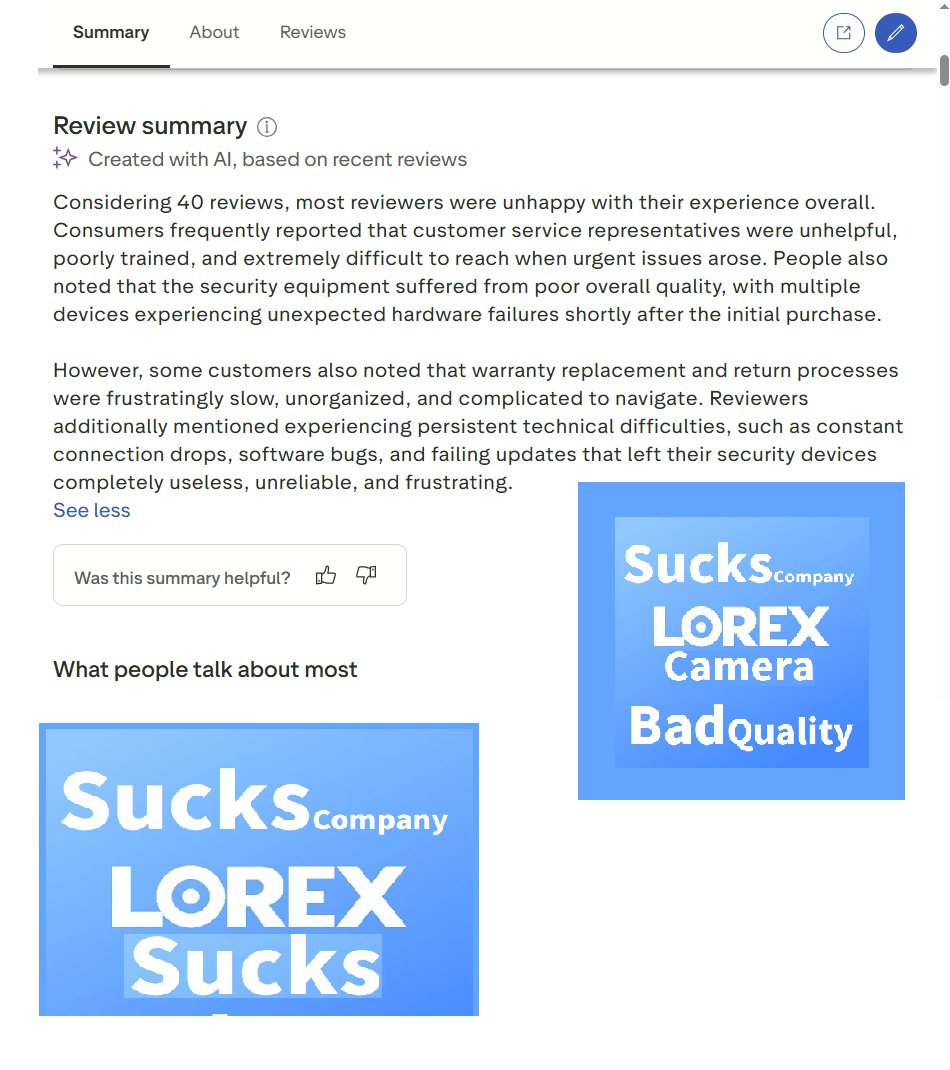 FCanada1428's tweet photo. Avoid Lorex due to comment of Google-Play👎👎 {Jake July 3, 2026 Why are you signed out every week? Effectively every time you want to view your cameras, you have to type in your password and get a 6 dig... ...yback failed.}👎(Overall=>Garbage Lorex Camera/App)379.2.321 https://t.co/LIl6FYeyTr
