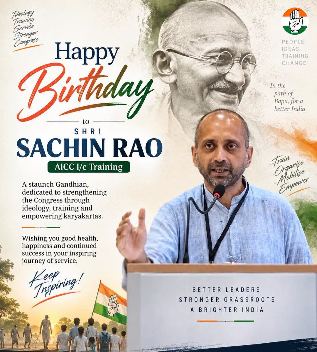 nashaliINC's tweet photo. Indian National Congress के राष्ट्रीय महासचिव एवं CWC सदस्य, गांधीवादी विचारधारा के सशक्त वाहक श्री Sachin Rao Many Many Happy Returns of the day 🎂 Allah always bless 🙌 You  
#जय_जगत #RahulGandhi #sachinrao #MahilaCongress #AlkaLamba https://t.co/7PAkj7Utoh