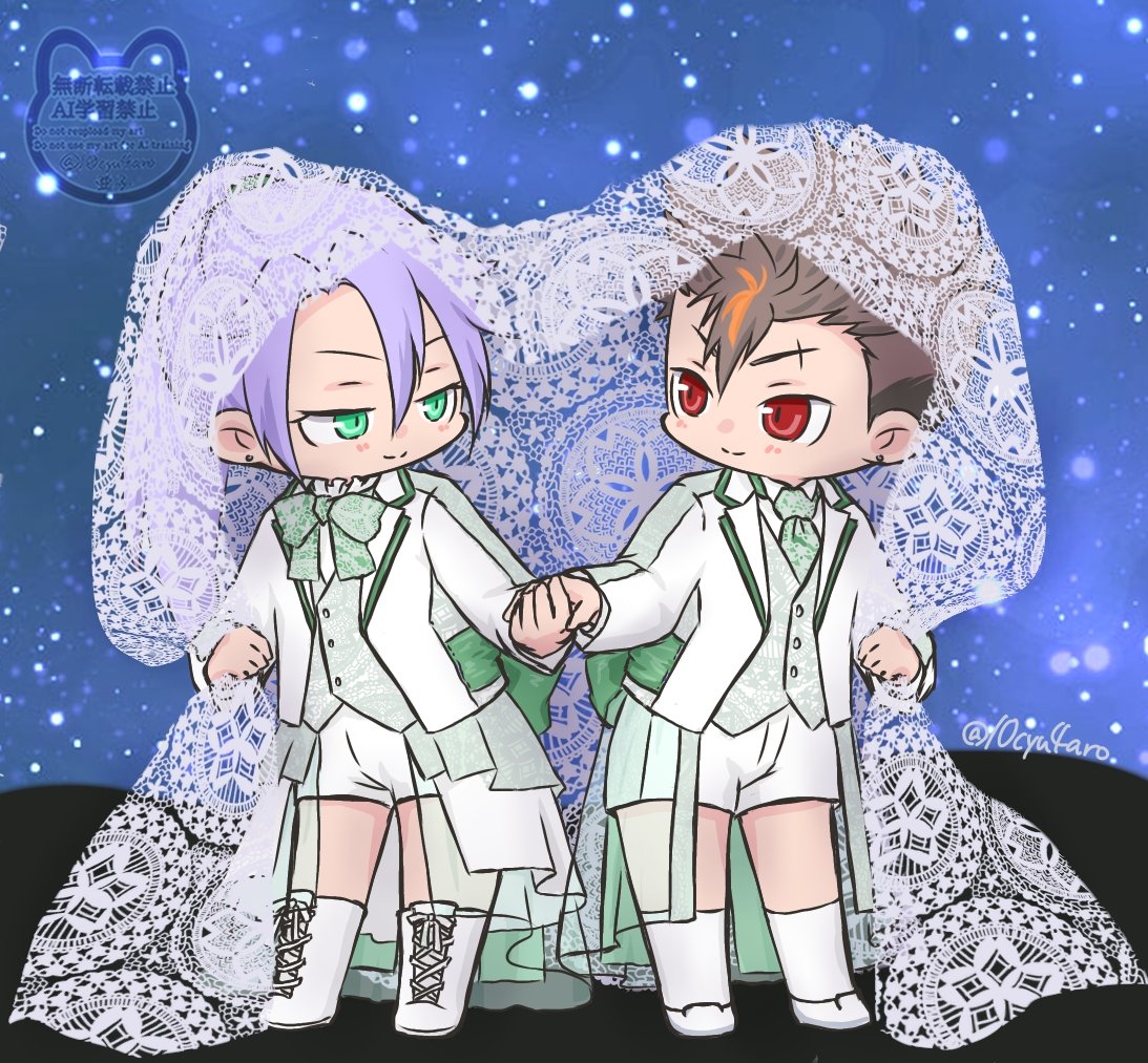 10cyu4aro's tweet photo. しょたせんこうちゃんず。
お衣装はフォーマルを目指したもののなんか途中でおかしな方向へ🥲
レースは昨日のを使いました。
お二人さん将来けっこんしよ🫶 https://t.co/vmbcZ7ceIp