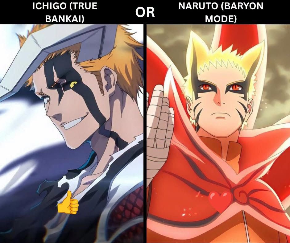 johsblog's tweet photo. Who's stronger between True Bankai Ichigo vs Baryon Mode Naruro ? https://t.co/p60LoyKP1E