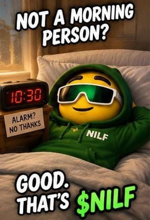 SARAyrxzl's tweet photo. @cryptogems555 POV: You escaped the 9–5
Welcome to $NILF 

CA: 0xDb97B2AefD6816485A757Ae49280d598A5C9c848 https://t.co/7UhszMJbfG