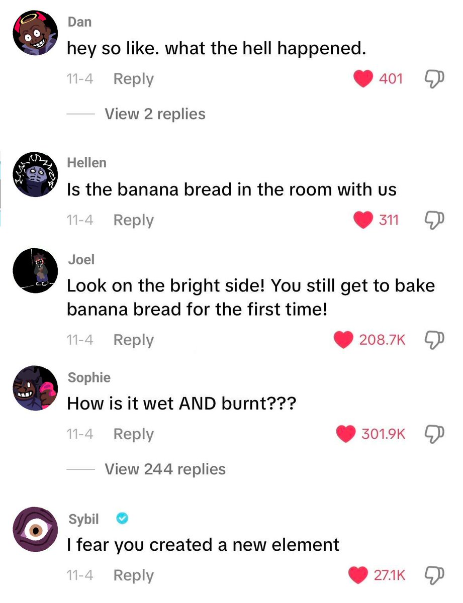 Machine_I_am_me's tweet photo. Probably that banana bread post. It might have been possibly referenced in the game? https://t.co/WocfPn697V