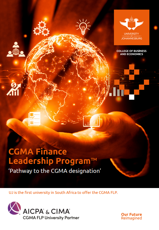 UJAccountancy's tweet photo. 🟠UJ's CGMA Finance Leadership Program

The CGMA FLP is a digital pathway of acquiring the ACMA, CGMA designation.

For more info visit: https://t.co/KEFjbZ910z

#UJ #CBE #SOA #CIMA #CGMA #FLP