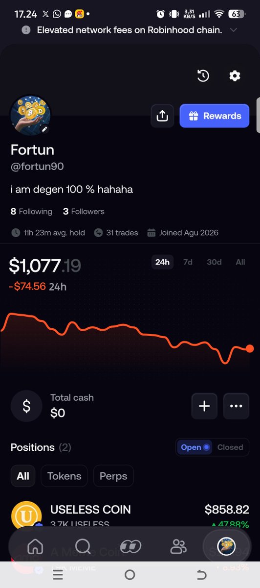 fortun90's tweet photo. Sir, @theunipcs I’ve been your referral since last month, and I’ve been trading on FOMO almost every day.

I’d really appreciate it if I could receive even a small USDC airdrop. It would mean a lot to me, as it would help me avoid having to sell or reduce my useless position so often just to trade. 🙏May God bless you always. 🙏

This my fomo account