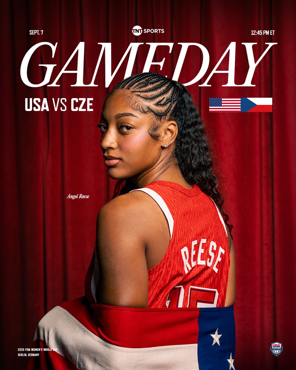usabasketball's tweet photo. Our #FIBAWWC Group D Finale!

🇺🇸 #USABWNT vs 🇨🇿 Czechia

📍 Berlin Arena 🇩🇪 
🕝 2:45 pm ET    

📺 TNT &amp; HBO Max https://t.co/wndFTJPVH5