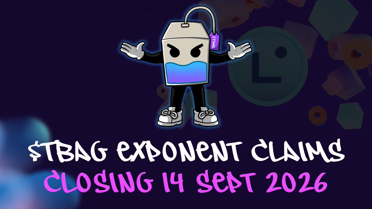 Tech3Play's tweet photo. ⏳ Around one week left to claim your $TBAG @LineaBuild Exponent rewards!

Exponent claims will close on Monday, 14 September.

If you're eligible and haven't finished claiming yet, make sure you do so before the window closes.

👉 https://t.co/gbZNNK2TL6 https://t.co/0Up9bjQWQ9