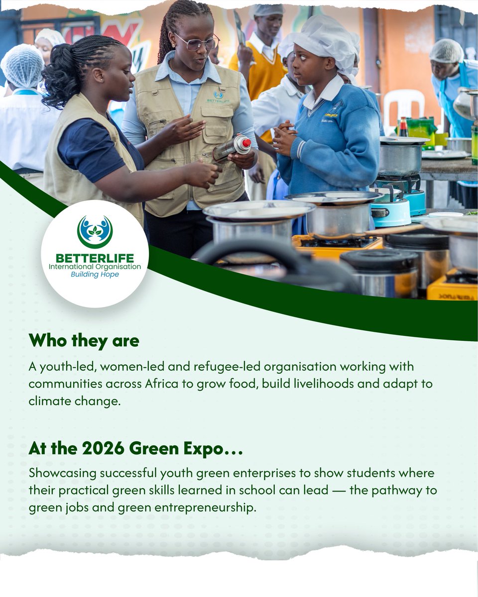 stkizitoschools's tweet photo. We are proud to partner with @BetterLife_Int for the 2026 Green Expo!

Together, we will showcase youth-led green enterprises and help students see how the skills they learn in school can become businesses, careers and practical solutions to environmental challenges. https://t.co/HKtlQh1TWt