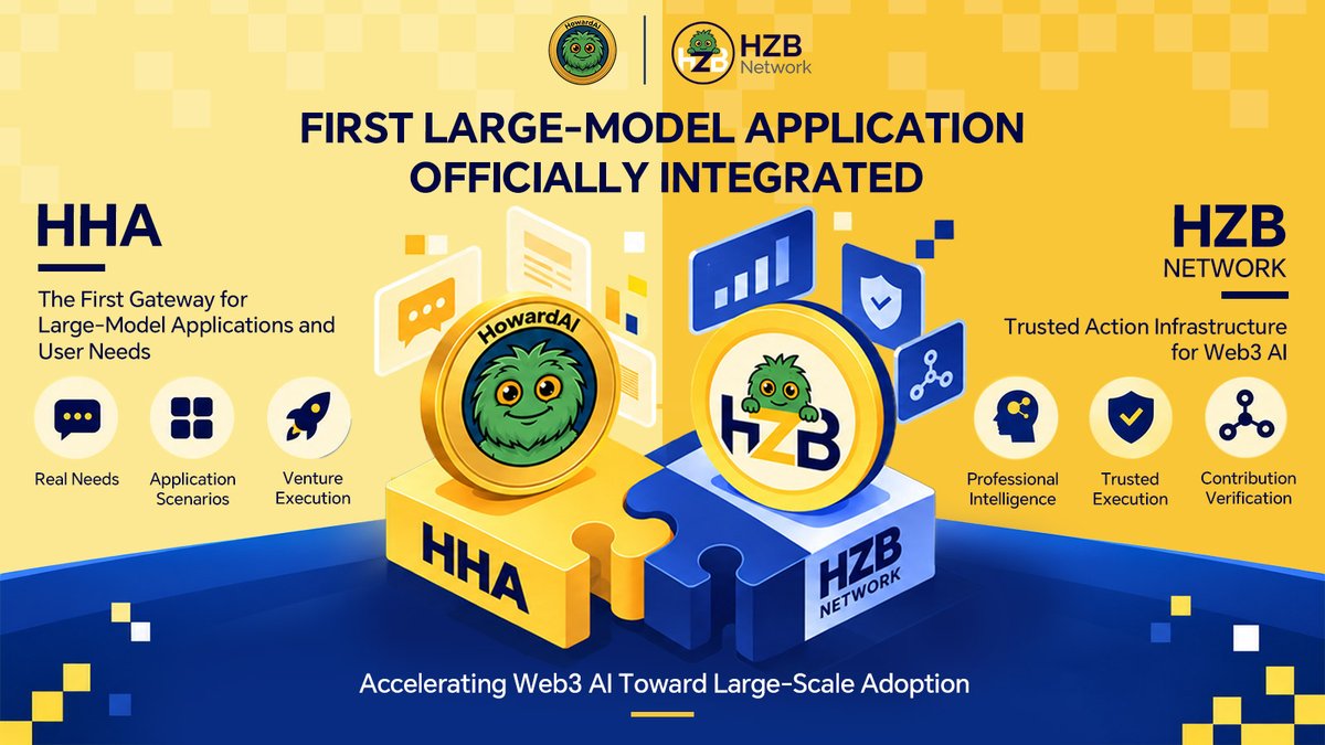 hzbnetwork's tweet photo. Hello 👋
We’re HZB Network—a trusted AI execution and verifiable collaboration network for Web3.
We connect Web3 LLMs, AI Agents, and global builders to turn ideas into real outcomes.

HHA will be our first LLM application and gateway to real startup use cases. 🚀
#HZB #HHA https://t.co/UlpSLNeTMz