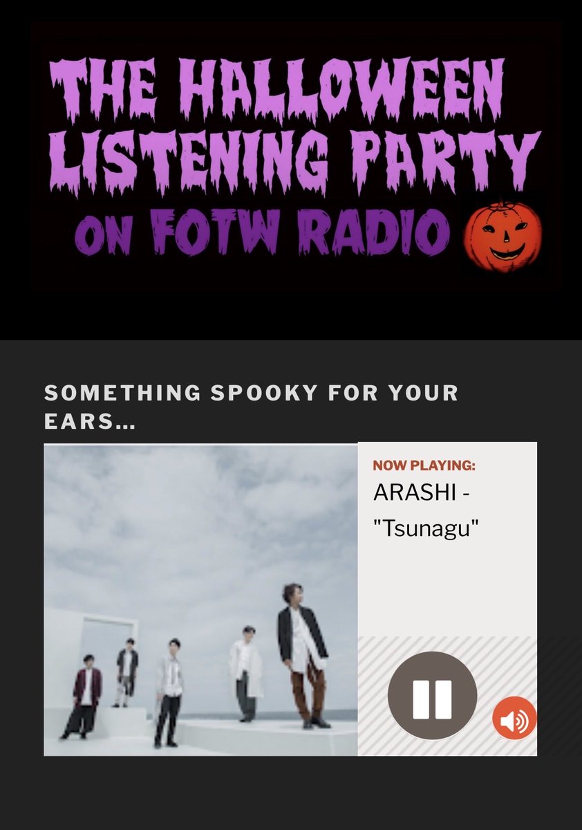 e6_osanm's tweet photo. 🎃🇦🇺#Halloweenradio @fotwradio
#嵐海外ラジオオンエア #ARASHI
2026/9/7 #OAリスト 嵐編③🛥️

Five

*DREAMS COME TRUE - "BEACON"💚

つなぐ（💙

感謝カンゲキ雨嵐（💛

#嵐を世界に連れて行こう
@arashi5official https://t.co/OrJtP4aP6l