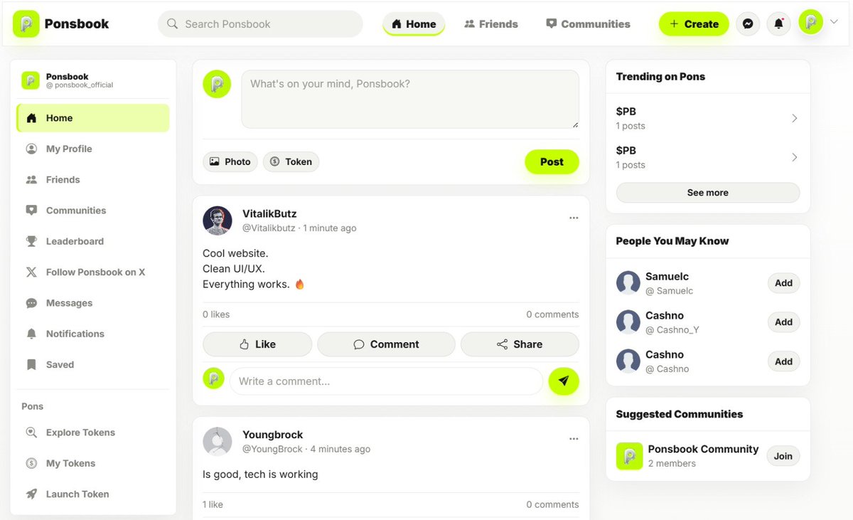 PonsBookRH's tweet photo. PonsBook $PB is a social network built for trenchers.

Post, connect with friends, build communities, share CAs, scan tokens, track call performance, and build your onchain reputation.

The best-performing KOLs and callers can climb the leaderboard and earn rewards based on their performance and contribution to the community.

Connect. Discover. Build reputation. Get rewarded.
