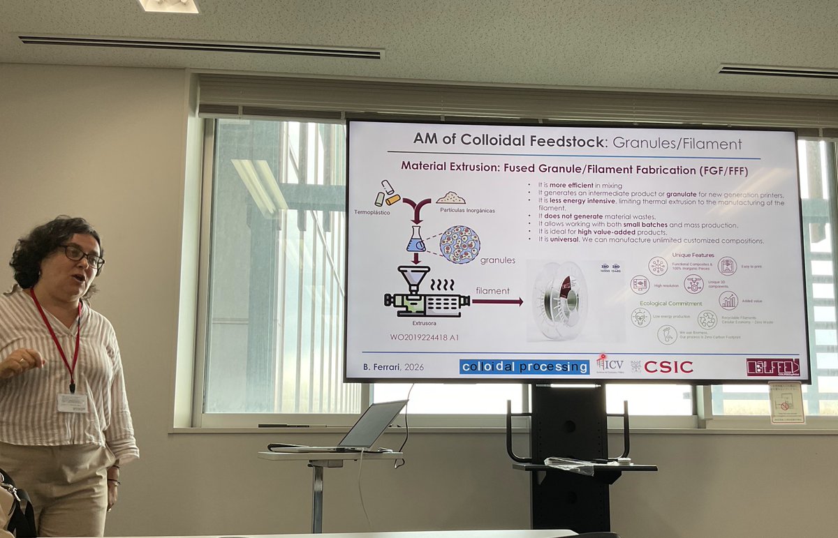 icvcsic's tweet photo. 🔬 Investigadores del #ICVCSIC visitan LINK en @NIMS_PR (Japón). La Dra. @begoferrari y el Dr. Antonio Javier @SanchezHerencia participaron en el ICC/LINK con ciencia coloide y fabricación aditiva, impulsando la colaboración científica internacional. 🌏🤝 #CSIC #MaterialsScience https://t.co/0jAXakfILZ