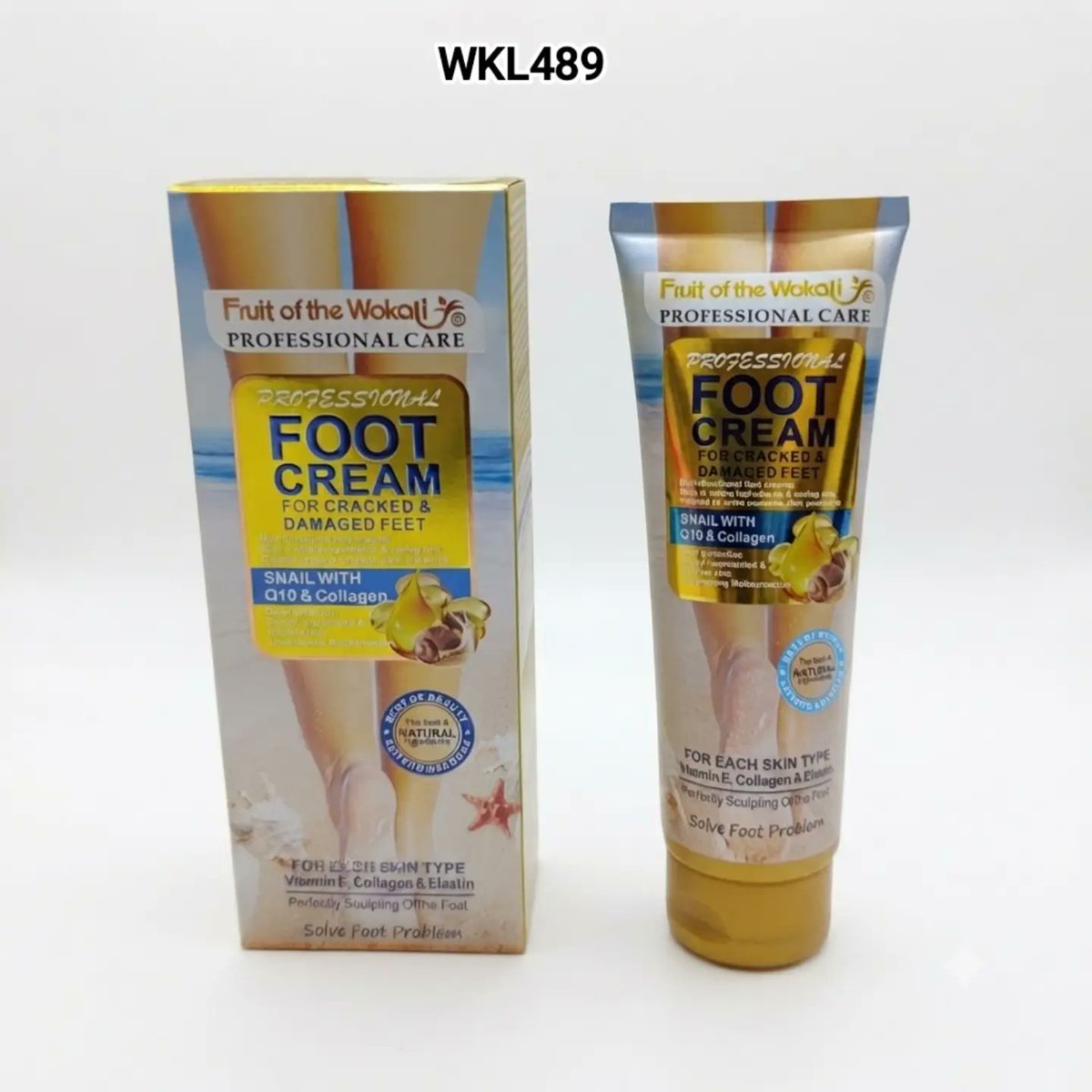 HaiMarque's tweet photo. Say goodbye to dry, cracked heels. Fruit of the Wokali Professional Foot Cream with Snail Extract, Q10, and Collagen deeply repairs and nourishes for soft, healthy feet. Available now at Thebra. online. https://t.co/l8eBWIoH9a