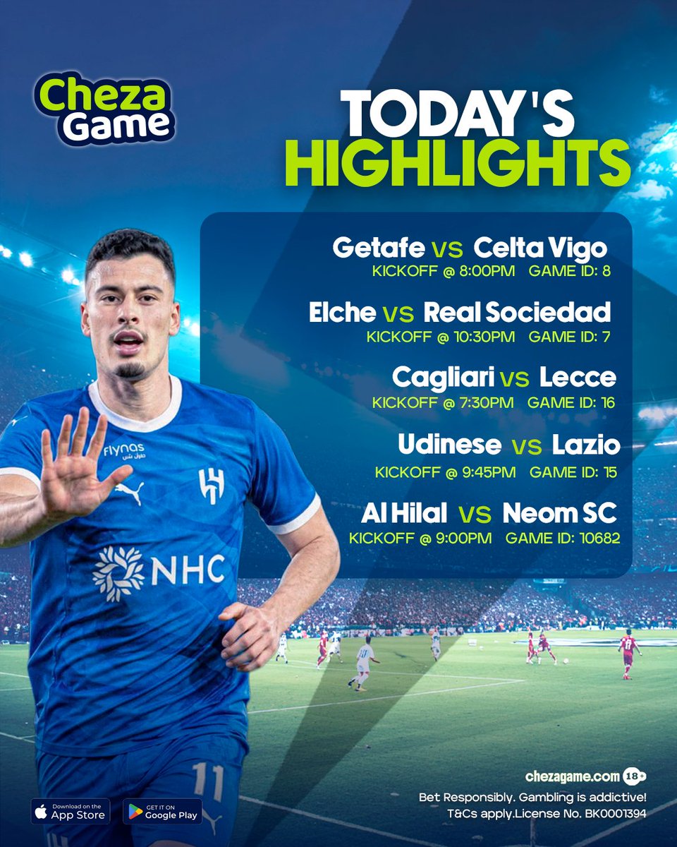 ChezaGameKE's tweet photo. Martinelli na Ollie Watkins wako in action leo.

Don't miss every action hapa https://t.co/tNSsQufWUS. with as low as 100 bob unachomoka na 4 million and 1000ksh epl dabo dabo bonus

Seti mshipi ya 5 games to qualify for the bonus. 

Enjoy 350% Multibet boost bonus and Best Odds https://t.co/SQ3QZG5wGf