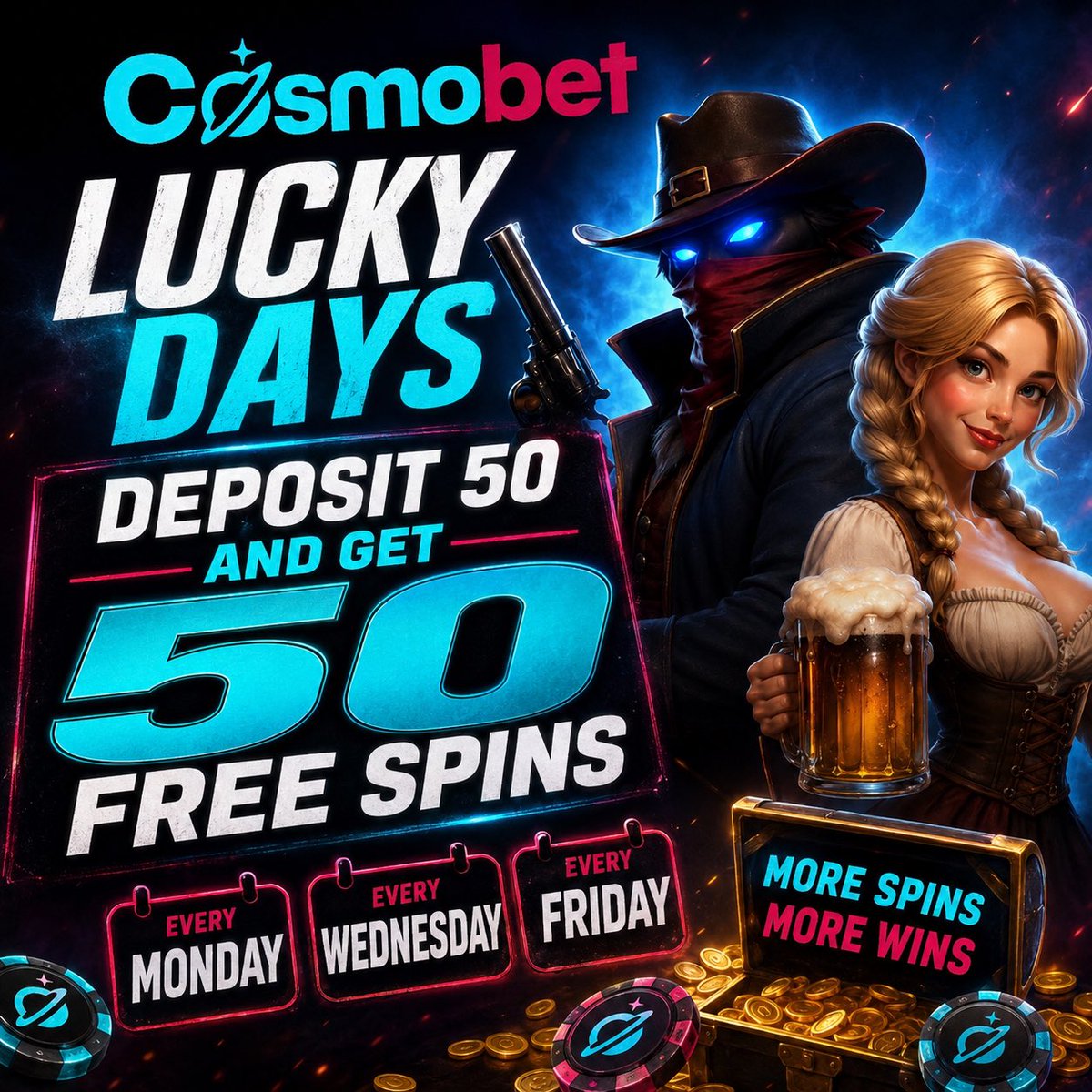 CdogSpins's tweet photo. 🔥 50 FREE SPINS!
Get 50 Free Spins when you deposit 50+ ! 🎰
📍 Available every Monday, Wednesday and Friday!
🔗 Link : https://t.co/8oMk3mfhA2
🚀 Use code : LUCKYSPIN
#lucky #spin #casino #slots #bonuscode #depositbonus #freespins #onlineslots #onlinecasino #bonus #fyp https://t.co/rRFyJGXIYH