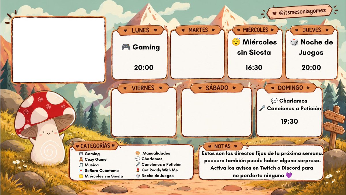SoniaGNews's tweet photo. 🟣 Como ya sabéis @ItsmeSoniaGomez está muy activa en la plataforma Twitch últimamente, añadiendo cositas nuevas

Os compartimos por aquí el planning de esta semana para que no os perdáis nada de lo que tiene preparado ✨

No olvidéis seguirla en su canal: https://t.co/UbvcMhXiB6 https://t.co/BE9VRYm552