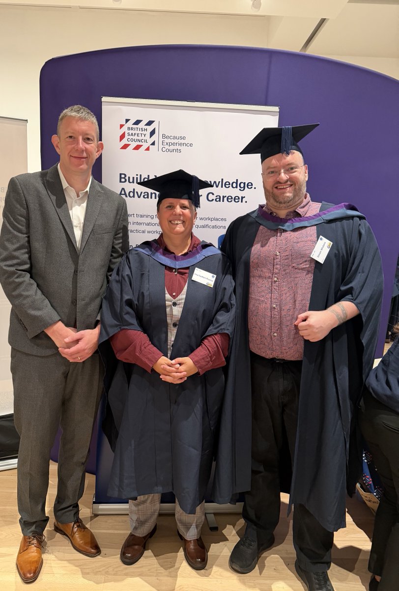 BritSafe's tweet photo. A huge congratulations to all of our graduates celebrating their NEBOSH achievements today! 👏

It’s fantastic to see the hard work, dedication and commitment of our learners recognised.

#NEBOSH #Graduation #HealthAndSafety #SafetyProfessionals #BritishSafetyCouncil https://t.co/NmcYon6bHP