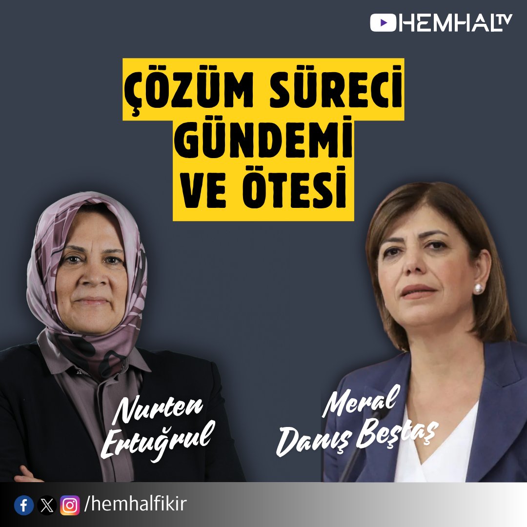 hemhalfikir's tweet photo. 🔴Hemhal Siyaset

📌DEM Parti kongresi, barış ve çözüm süreci, çerçeve yasa, hukuki zemin, siyasal dil, toplumsallaşma ve kadınların sürece etkisi üzerine...

🗣️Nurten Ertuğrul (@nurtenertugrul)
🗣️Meral Danış Beştaş (@meraldanis)

🔗➡️https://t.co/tL8J0HmdMk