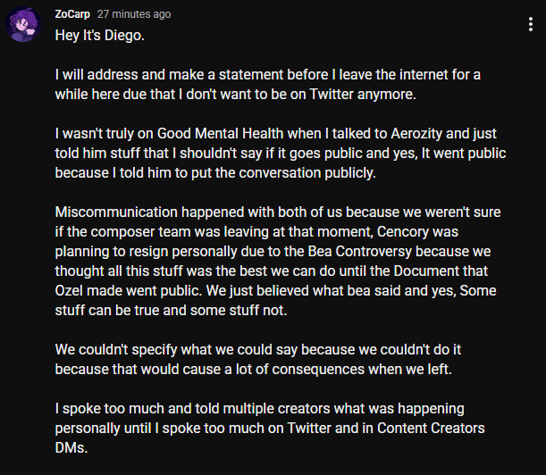 KleosOverlord's tweet photo. Before you guys hate on zocarp and say genuinely vile and horrible things about them, i suggest you read their youtube post.

#bitebynight https://t.co/xyKpk81JSM