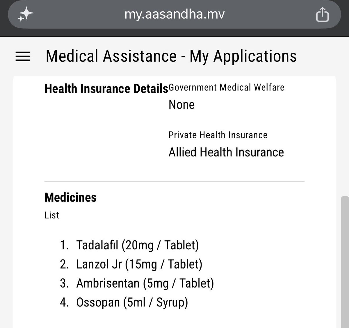 DhivehiTruths's tweet photo. Medicine requested since 13th July still “processing.” Meanwhile we’re paying out of pocket to keep a heart patient alive.
Weeks later, it is still shown as “processing”no medicine, no clear timeline, no answers.@AasandhaLtd @statepharmamv @MMuizzu @MrShafiu 
1/3 https://t.co/uzPmyDqRwT