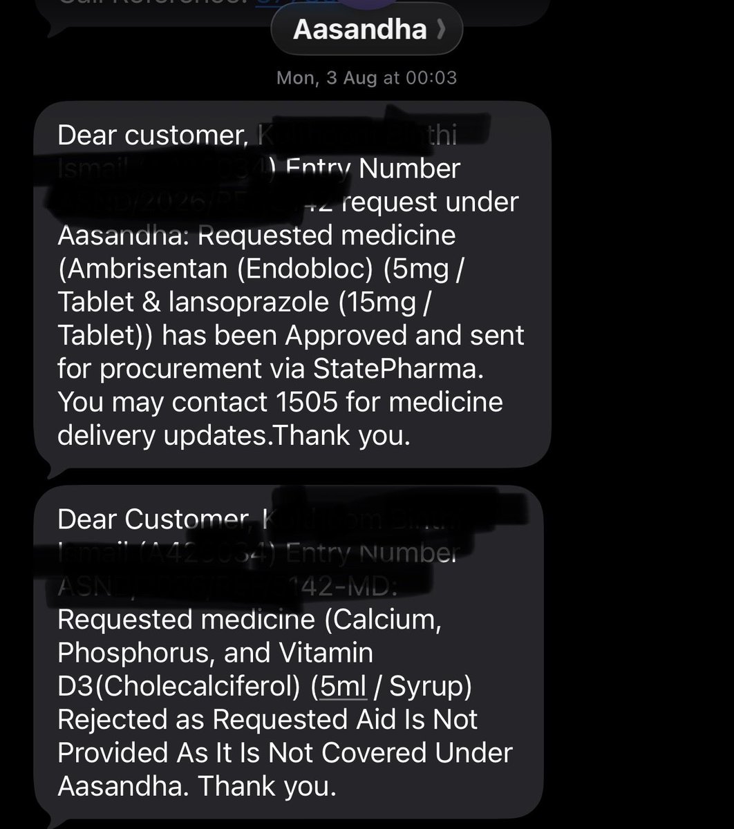 DhivehiTruths's tweet photo. Medicine requested since 13th July still “processing.” Meanwhile we’re paying out of pocket to keep a heart patient alive.
Weeks later, it is still shown as “processing”no medicine, no clear timeline, no answers.@AasandhaLtd @statepharmamv @MMuizzu @MrShafiu 
1/3 https://t.co/uzPmyDqRwT
