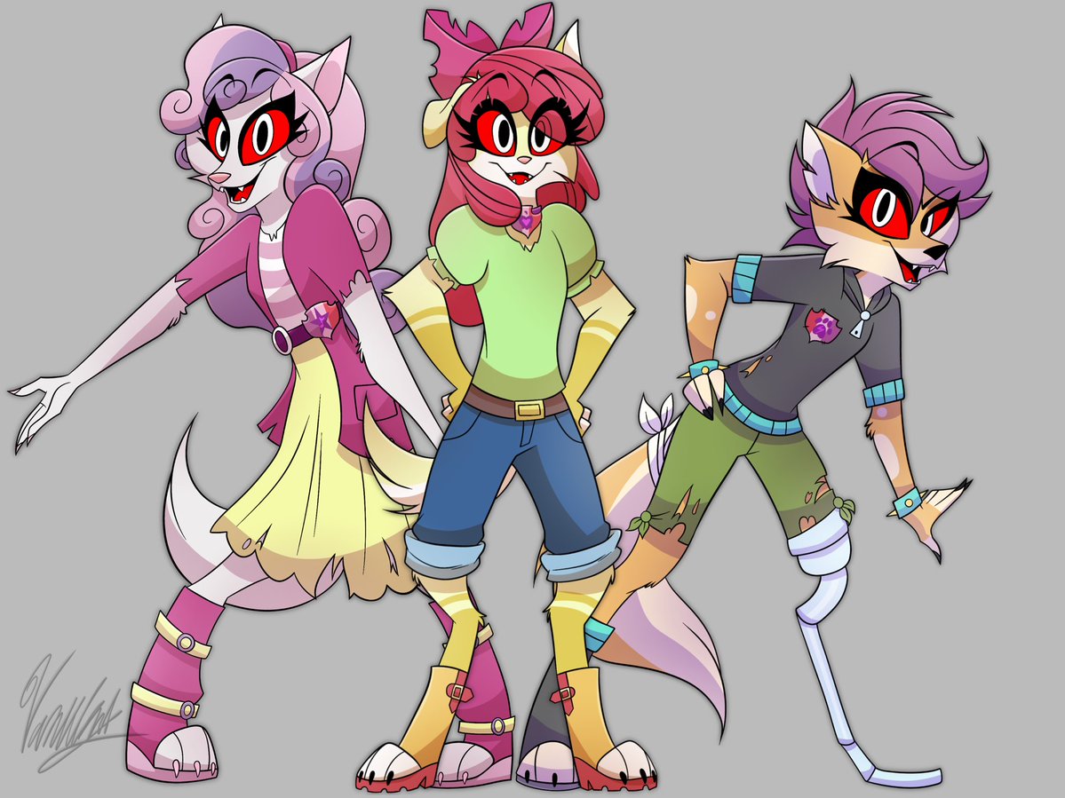 Vanillante's tweet photo. The Cutie Mark Crusaders! 🍎🪽✨

#HelluvaBoss #MLP https://t.co/gry7K9yDHO