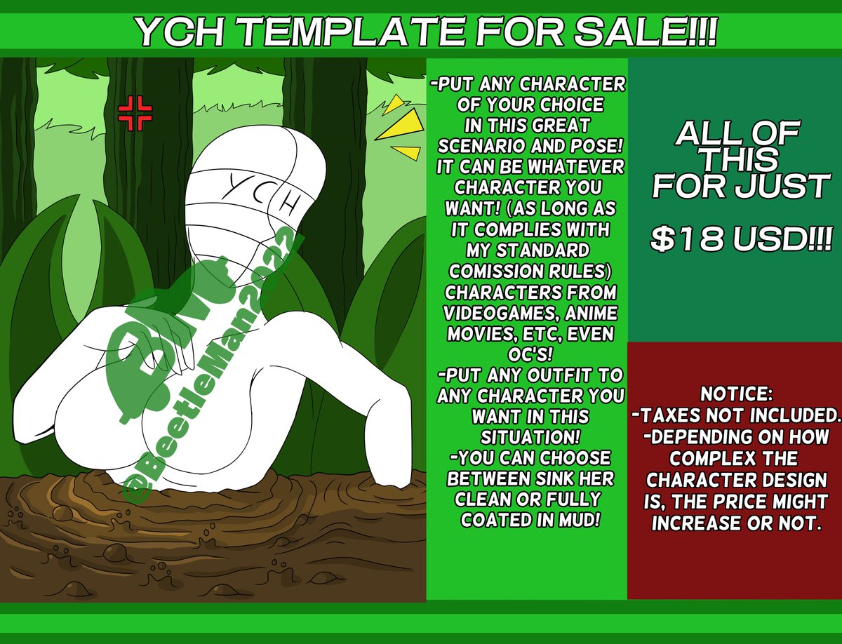 BeetleMan2022's tweet photo. NEW YCH TEMPLATES!!!

I'm very pleased to announce, that 4 new YCH templates are now available for comissioning!!! Request yours on the Direct Messages of any of my social networks! (Twitter, Deviant Art, Discord, Ko-Fi or Bluesky!) https://t.co/Nbme4lBRcN