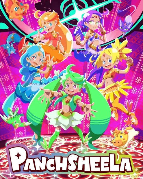 cosmoG2013's tweet photo. インド版プリキュアとして話題になってる『PANCHSHEELA(パンチシーラ)』
どうやらインドと日本の合作の模様です
ピンクor赤のいない配色が珍しい
新たな海外魔法少女アニメ誕生です！

#PANCHSHEELA https://t.co/pReqkPkOJJ