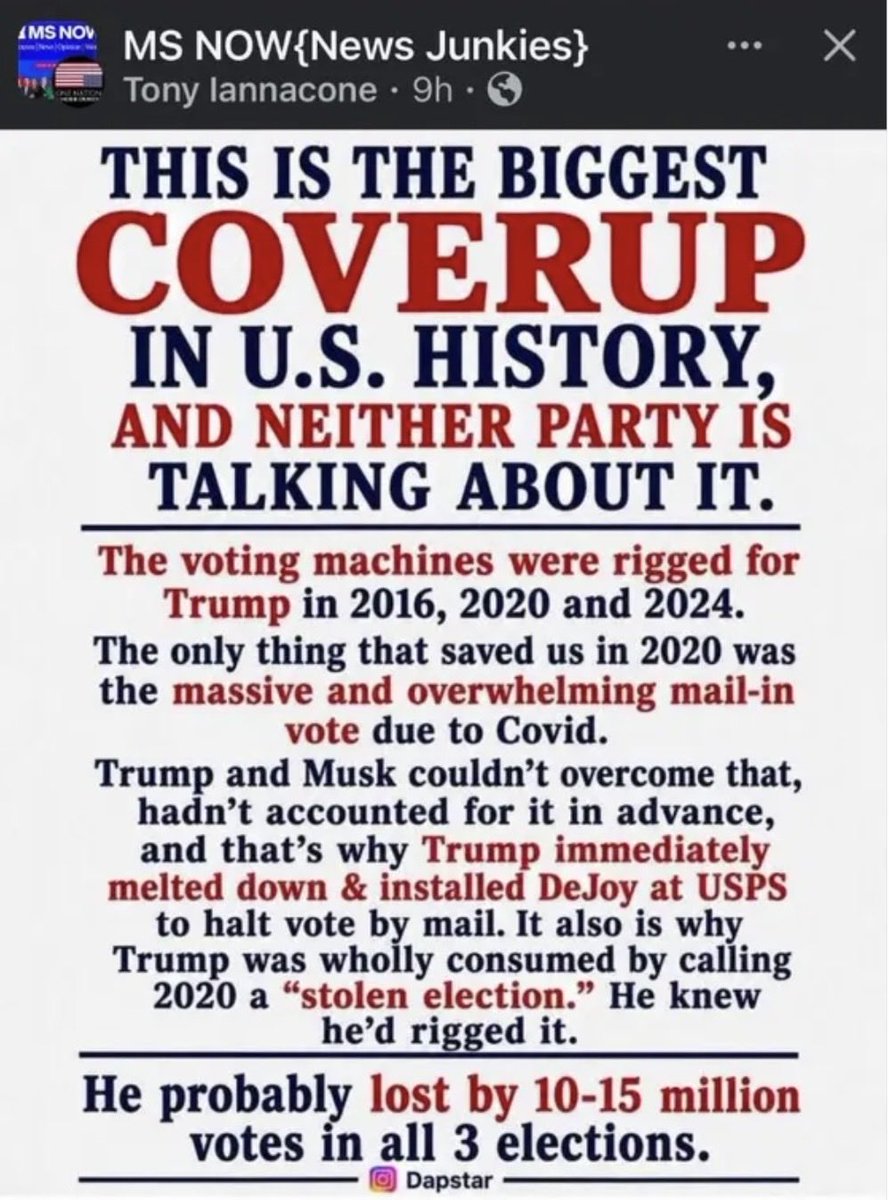 VineyBernard's tweet photo. @WalshFreedom .
#Trump and #Musk supported by the so called #SupremeCourt and the #gutless #Republican #MAGA #NAZIS who’ll do anything to stay in power are #RIGGING the #Midterm #elections
#Mail #In #voting and easily manipulated machines AGAIN. https://t.co/tmOtqiZzai