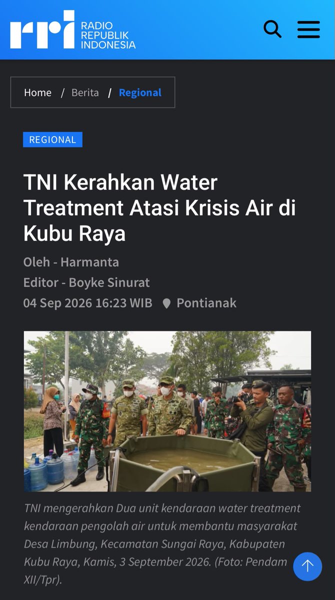 ShafaFadilah1's tweet photo. Tidak ada daerah sangat jauh, tiada titik teramat terpencil bagi Tentara Nasional Indonesia guna hadir dan mengabdi.
Situasi Apapun Hadir https://t.co/ZbkEfXf5Na