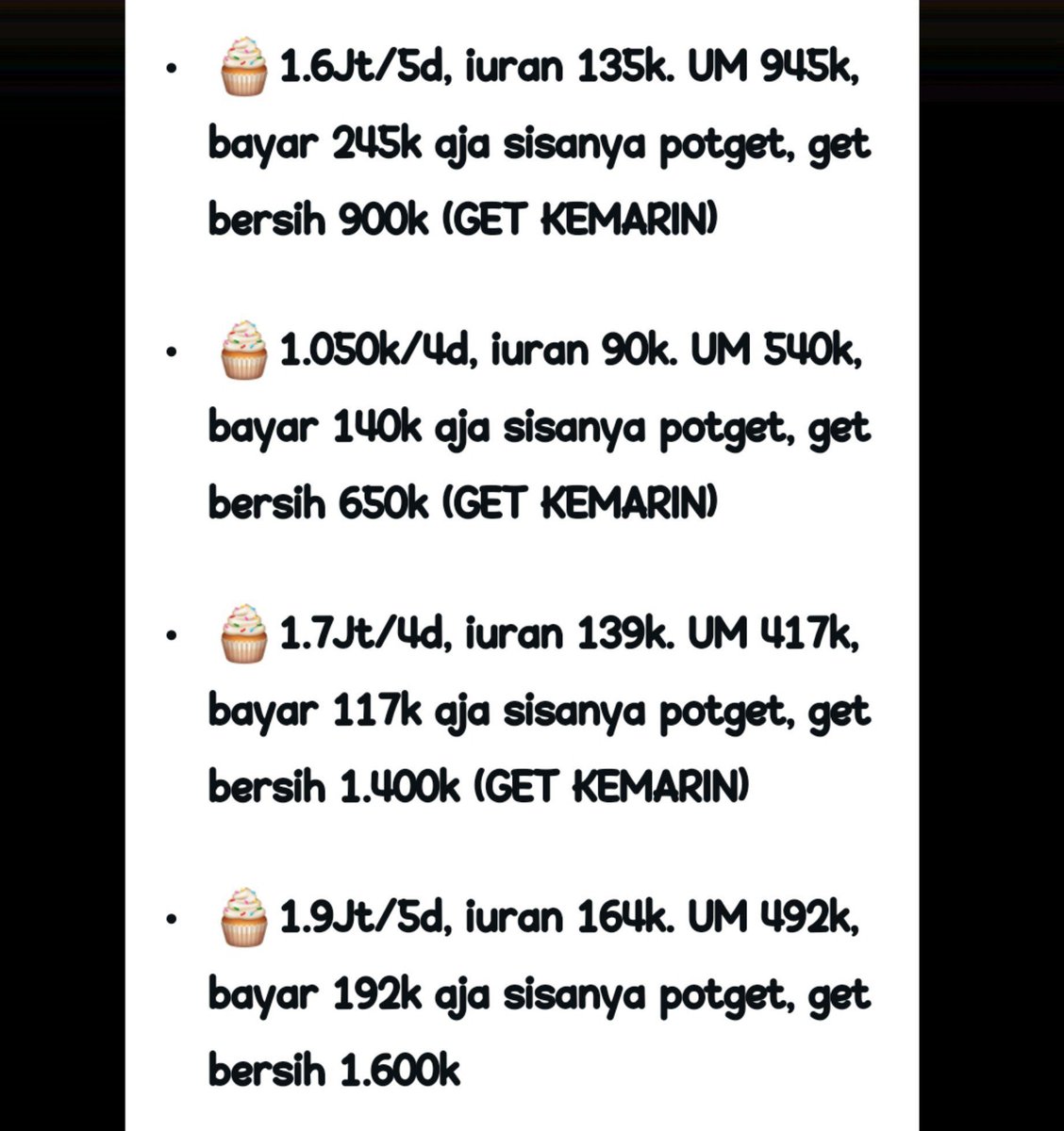 lengkarang's tweet photo. hi yang cari arisan, aku avail get kemarin bisa FULL POTGET dan langsung cair nih. langsung join aja ke grup nya 
 
Honeybee
https://t.co/LCCYDPOdPB #zonauang #arisan https://t.co/asALGEc5aD