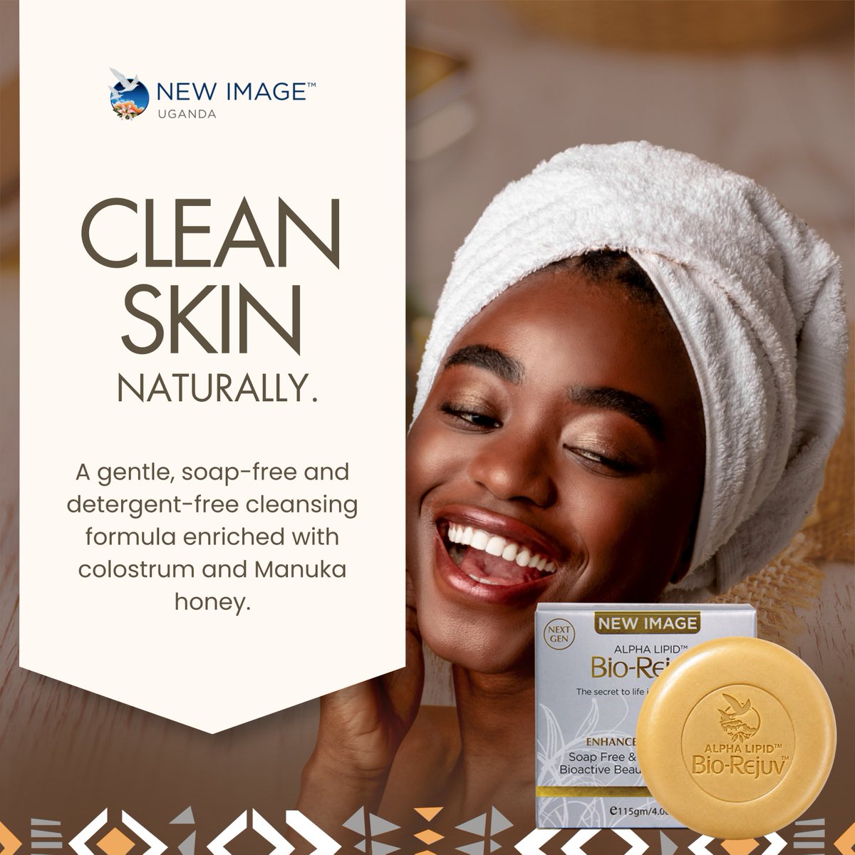 newimageug's tweet photo. Give your skin the gentle care it deserves with New Image Alpha Lipid™ Bio-Rejuv™ — a soap-free, detergent-free cleansing bar enriched with colostrum and Manuka honey.
Designed to cleanse while caring for your skin, Bio-Rejuv™ is a simple addition to a mindful skincare routine https://t.co/n1oYgmLBzY