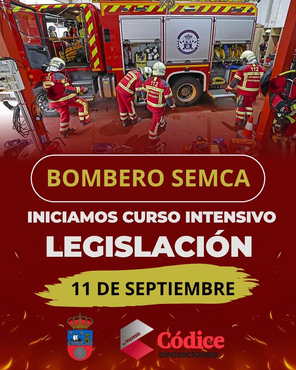 AcademiaCodice's tweet photo. ¡CURSO INTENSIVO DE LEGISLACIÓN! 🚒

¿Has superado los primeros ejercicios y la legislación se te atraganta? Tenemos la solución.

🗓️ EMPEZAMOS: 11 DE SEPTIEMBRE

Directo a lo que te vas a encontrar en el examen.

¡Reserva tu plaza! 👇
📲685 105 113

#BomberoSEMCA #Bomberos112 https://t.co/Xo1NPCq75q