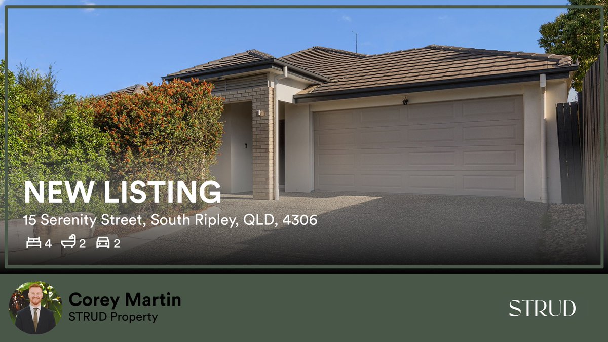 CoreyMartinRE's tweet photo. 🛌 4 🛀 2 🚘 2
📍 15 Serenity Street, South Ripley, QLD, 4306

My latest listing on RateMyAgent.

https://t.co/EnLb5SSWwj

...
#ratemyagent #realestate #STRUD_Property https://t.co/6swxQ2aSpD