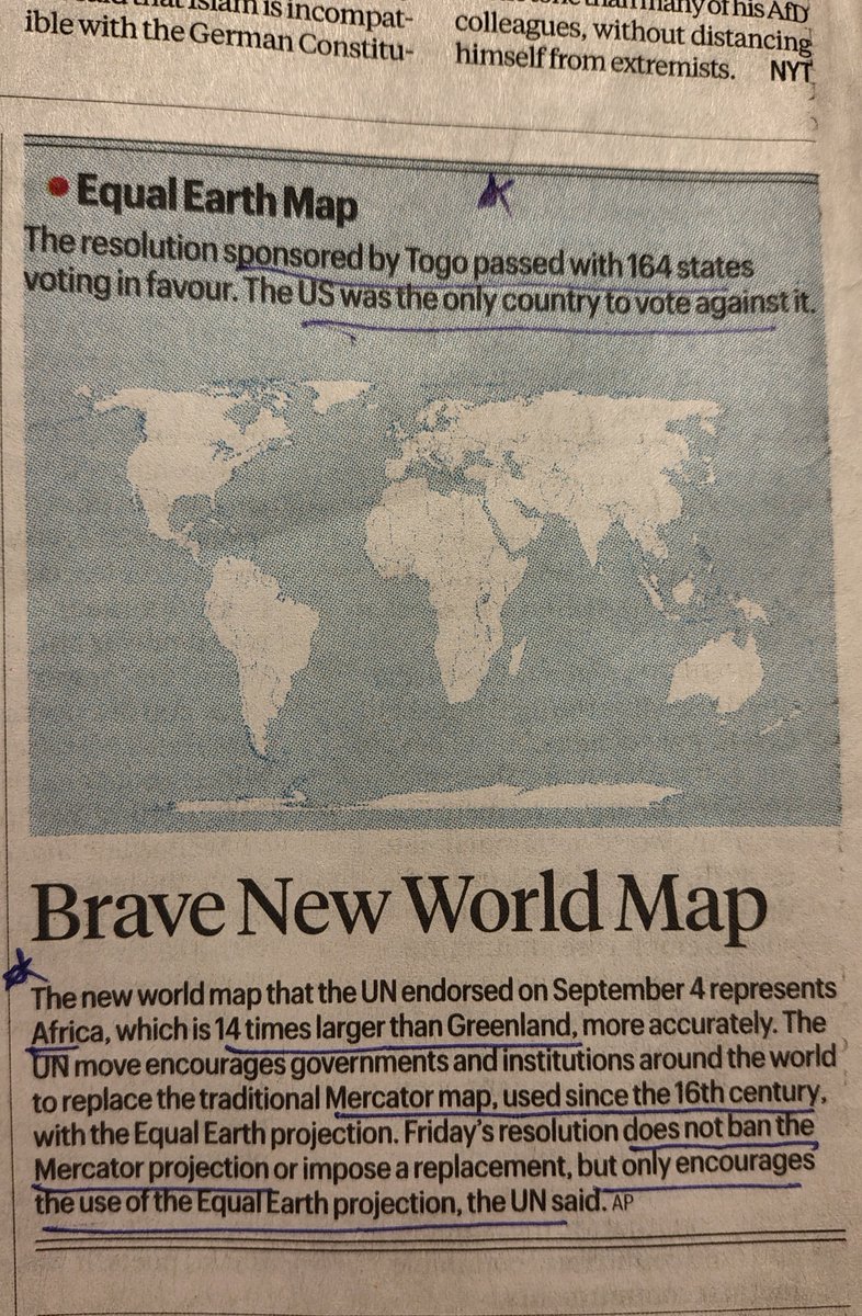 adiitii01's tweet photo. Wonder why US opposed it?

#worldmap
#Mercatormap
#equalearthmap https://t.co/xqm3CO86GT