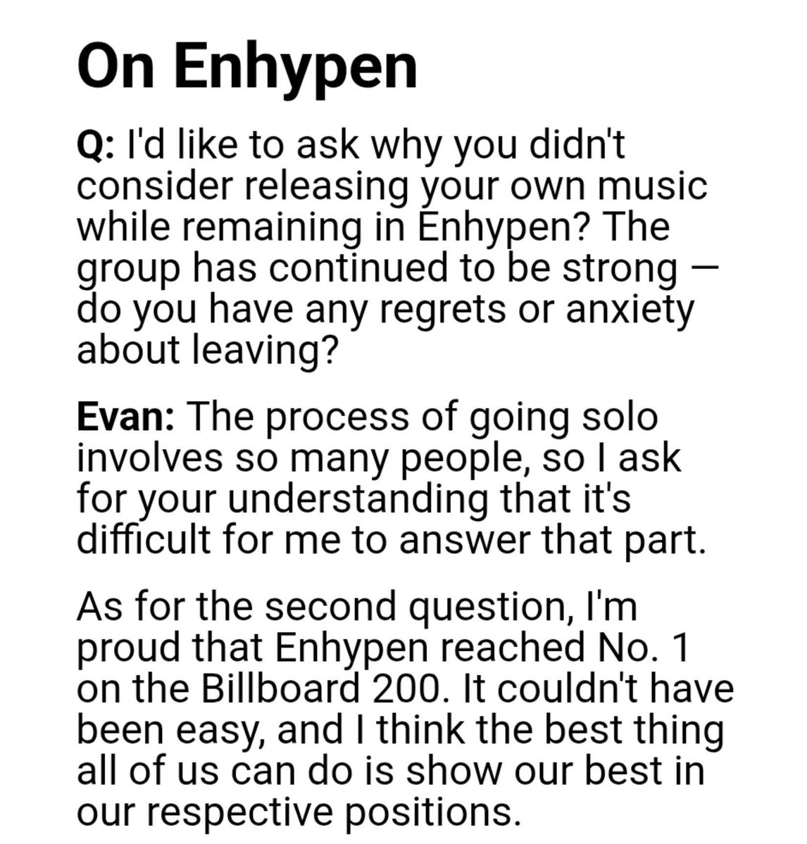 lvrssung's tweet photo. 🐹: estoy orgulloso de que enhypen haya alcanzado el N.1 en el Billboard 200. no debió haber sido fácil, y creo que lo mejor que todos podemos hacer es mostrar lo mejor de nosotros en nuestras respectivas posiciones.

gente, estoy llorando… https://t.co/7rwCML0HOj