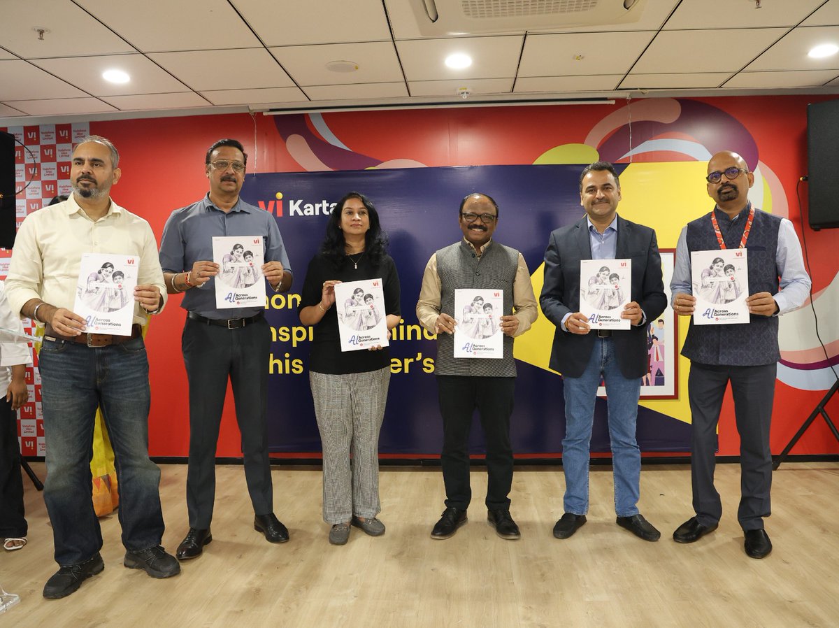 vodafoneIN_Fdtn's tweet photo. Last week, on the occasion of Teachers' Day, Vi unveiled AI Across Generations, a publication capturing perspectives from teachers, educationists and students on how AI is transforming teaching and learning, through real experiences and practical insights. #ViFoundation #TeachersDay #AI