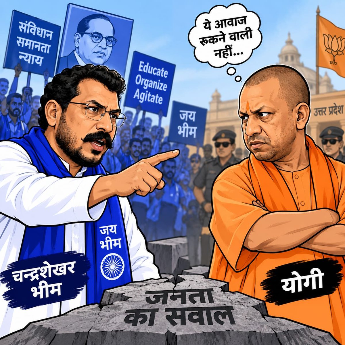laxmangomtiwal's tweet photo. जिस चन्द्रशेखर रावण को आज अमित शाह और मोदी जी ने पनाह दे रखी है,

उसको योगी महाराज ने NSA के तहत जेल में डाला था, और 15 महीने तक जेल में सड़ाया था 

8 जून 2017 को गिरफ्तार हुआ था। 

2 नवंबर 2017 को इलाहाबाद हाईकोर्ट ने जमानत दे दी।

3 नवंबर 2017 को रिहाई से पहले ही इसके ख़िलाफ़ फिर से योगी बाबा की सरकार ने NSA लगाकर जेल में भेज दिया।

और पूरे 15 महीने जेल में सड़ाया था।

उसके बाद ऊपरी आदेश से जबरदस्ती जेल से छोड़ा गया।

अब लोग समझ सकते है उपरी आदेश किसका हो सकता था।

उसके बाद हमारी केंद्र की हिंदूवादी सरकार ने रावण को 29 मार्च 2024 से Y+ श्रेणी की सुरक्षा व्यवस्था दी।