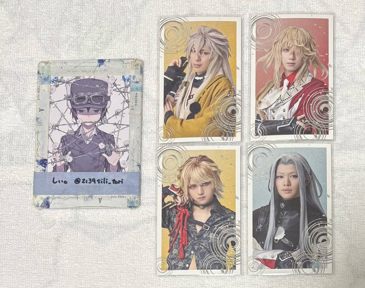 2139sili_tori's tweet photo. 【交換】刀ミュ 月夜一縷 ふぉとカード

譲）小狐丸 ☆則宗 南泉 姫鶴

求）長義B 今剣B

☆は長義との交換または複数まとめてのみ
本日9/7現地手渡し https://t.co/1NbDehk0Rc