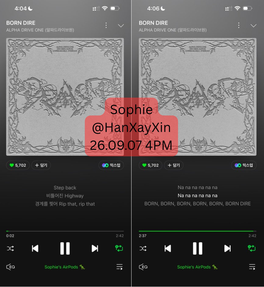 HanXayXin's tweet photo. @ALD1_official 260907 4PM
Melon

#ALPHADRIVEONE #ALD1
#알파드라이브원 
#BORN_DIRE #ALPHADRIVEONE_BORNDIRE https://t.co/e9nPV2xwI4